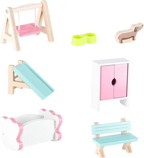 Bagātīgs mēbeļu un aksesuāru komplekts