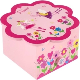 Rozā ziedu dizains ar princesēm