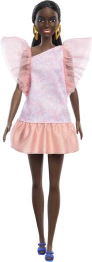 Burvīga rozā kleita ar pūkainām piedurknēm