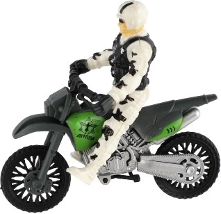 Zaļi–melns motocikls ātrām operācijām