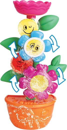 Interactive spinning flowers