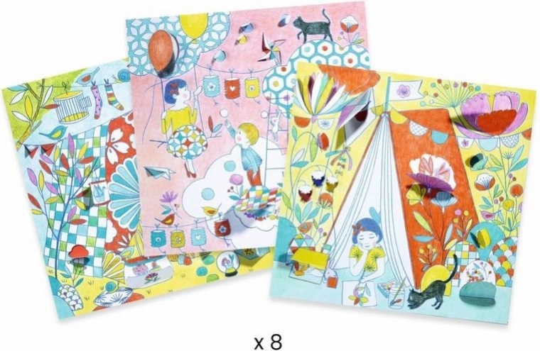 Komplekts ar 8 radošām kartītēm