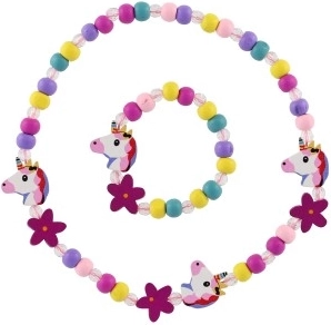 Krāsains kaklarotas un rokassprādzes komplekts