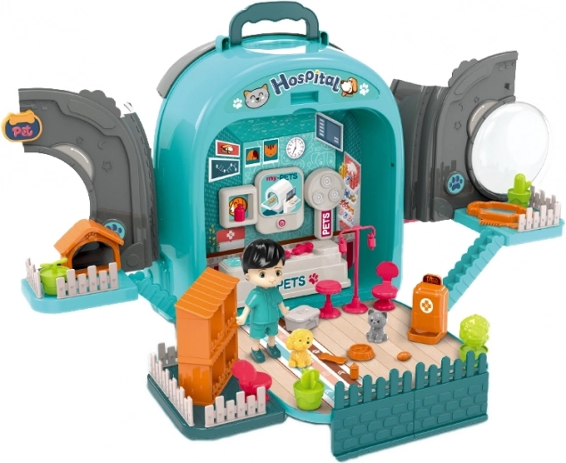 Mugursoma, kas pārvēršas par veterināro klīniku