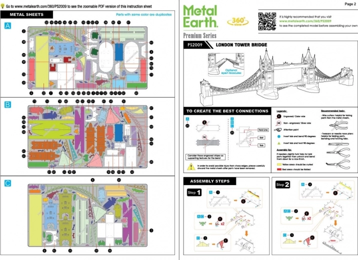 Pārskatāmas metāla loksnes un instrukcija