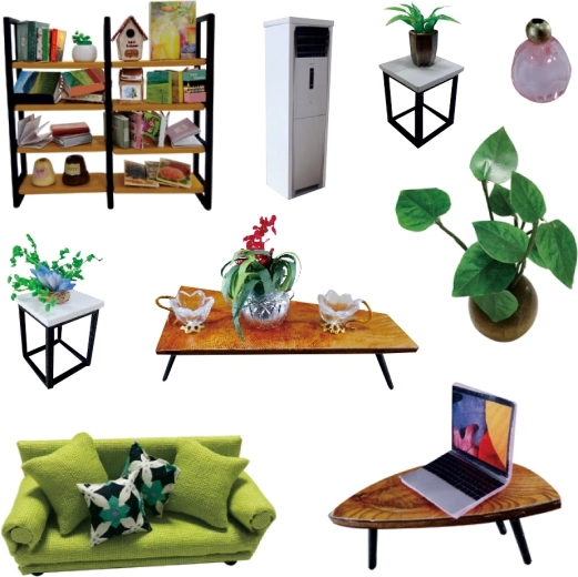 Detalizētas mēbeļu miniatūras