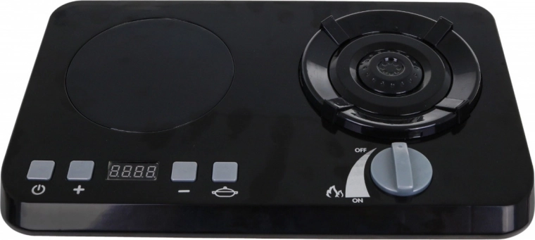 Divkārša plīts virsma ar gaismām un skaņām