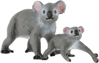 Reālistiskas koalas un mazuļa detaļas