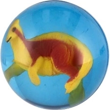 Detalizēti dinozauri katras bumbiņas iekšpusē