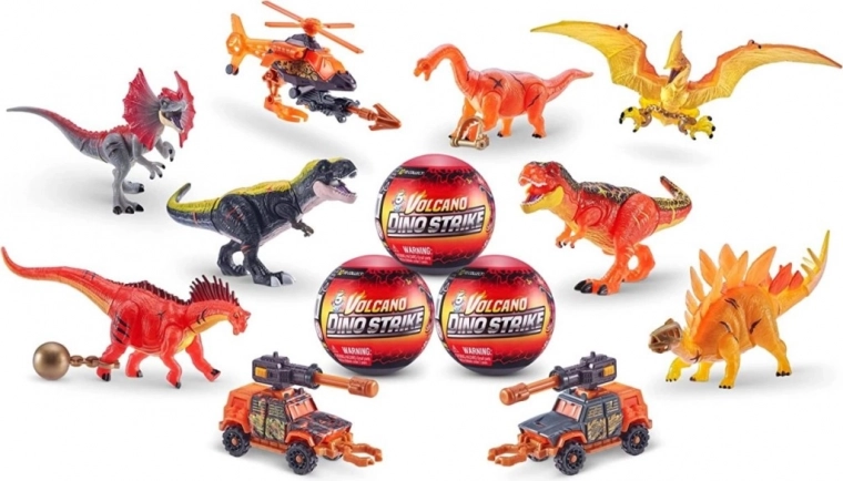 Collectible action with dinosaurs and vehicles