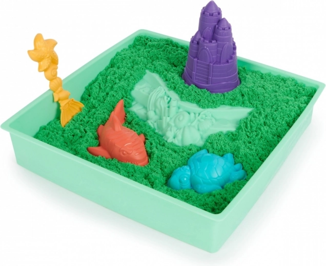 Everything for creating: 454 g of sand, molds, and a shovel