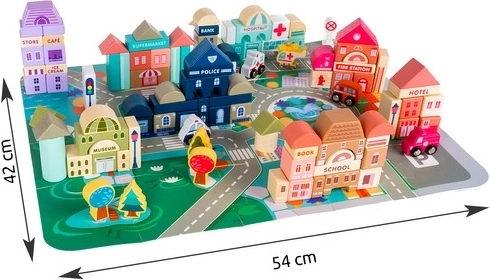 Pilnīga pilsēta uz pamatnes 54 × 42 cm