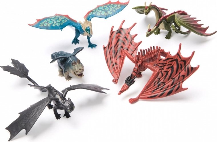 Five detailed dragons in the box