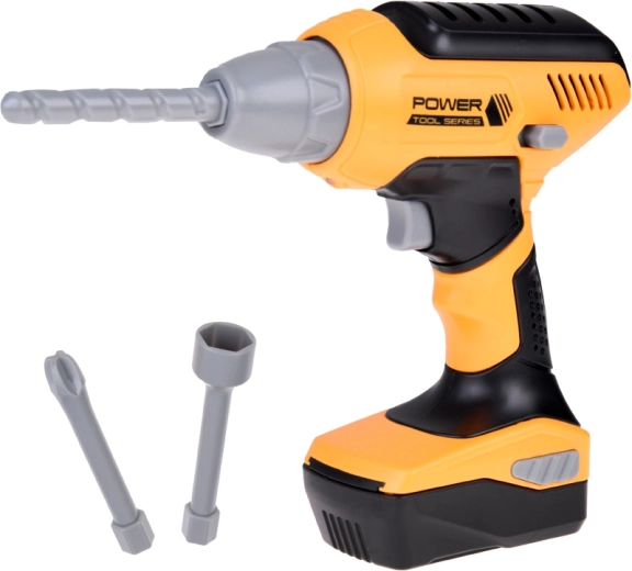 Realistisks akumulatora skrūvgriezis ar gaismu un skaņu