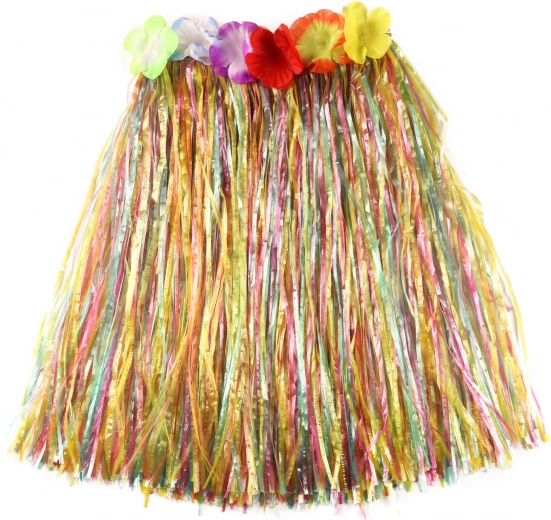 Multicolored design with flowers at the waist