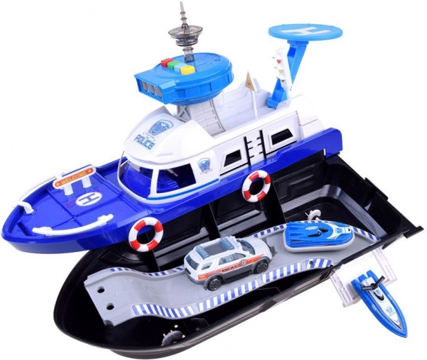 Liels policijas kuģis ar glabāšanas vietu