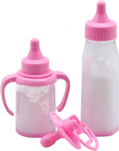 Rozā knupītis un pudelītes