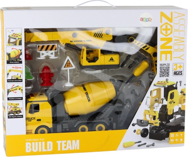 3 celtniecības mašīnas vienā komplektā