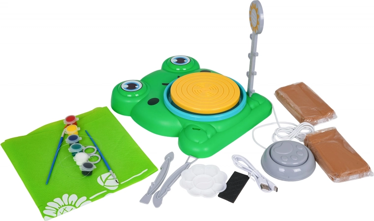 Rotaļīgs vardes dizains un pilns aprīkojums