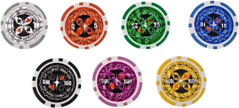 500 žetoni ar metāla kodolu