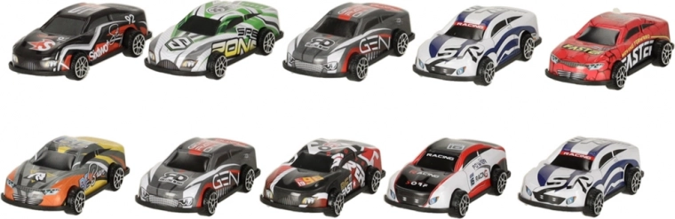 10 sacīkšu mašīnītes gatavas startam