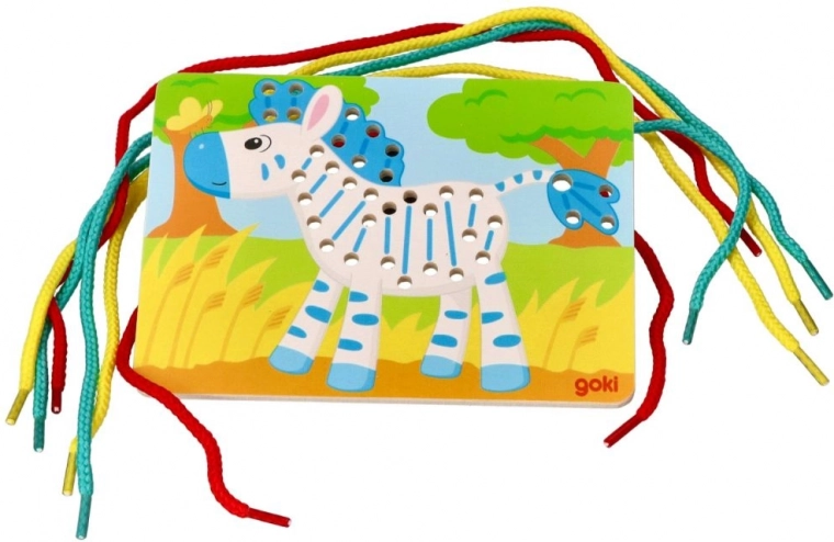 Colorful zebra with threading