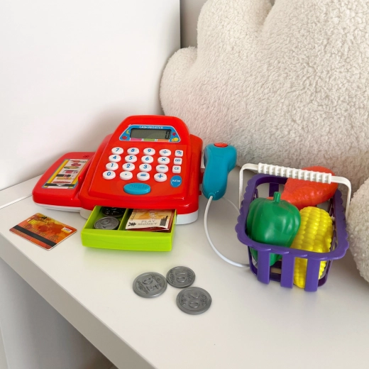 Basket and play food for authentic play