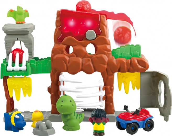 Interaktīvs vulkāns ar gaismām un skaņām