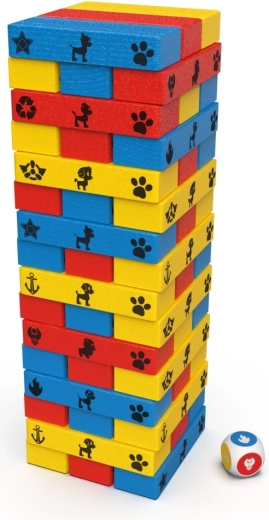 Krāsains koka tornis ar kauliņu