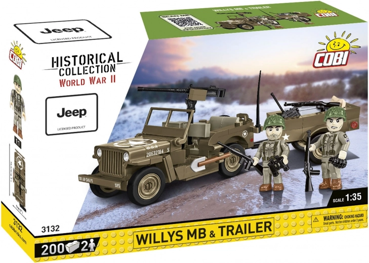 Autentisks WILLYS MB modelis ar piekabi