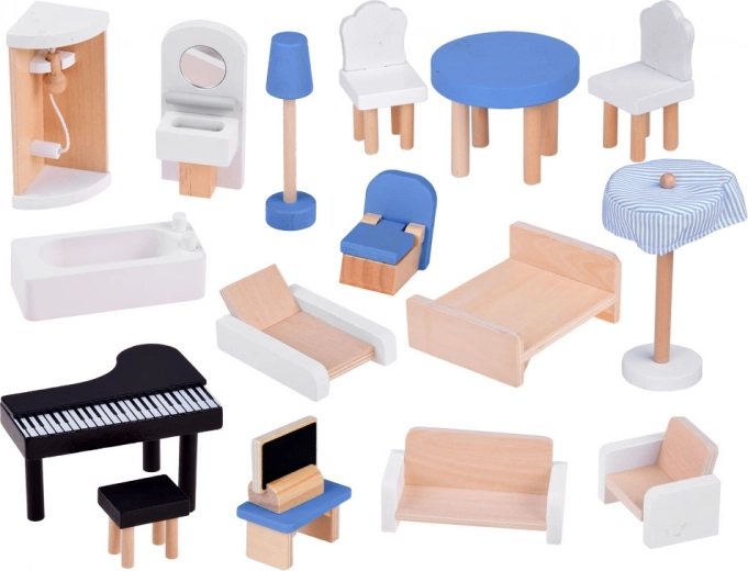 Bagātīga koka mēbeļu komplektācija