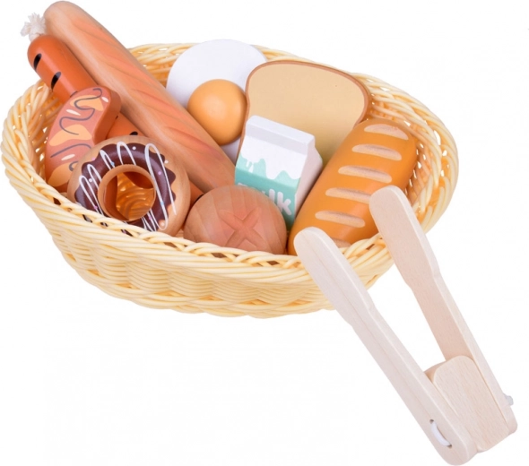 Reālistiski koka pārtikas produkti radošai spēlei