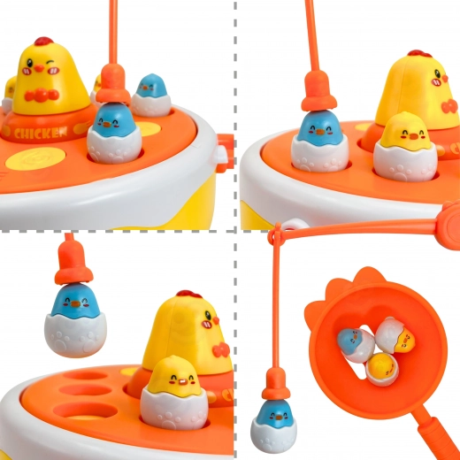 Magnētiska makšķere un cālis–mašīnīte