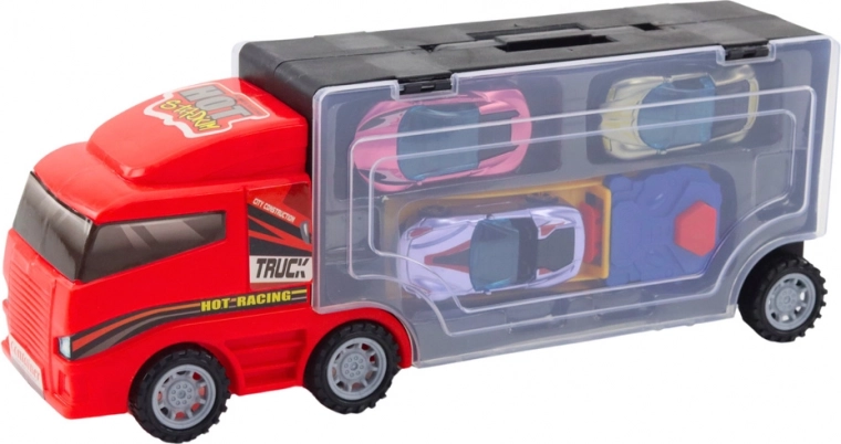 Mobilā garāža ar caurspīdīgu piekabi