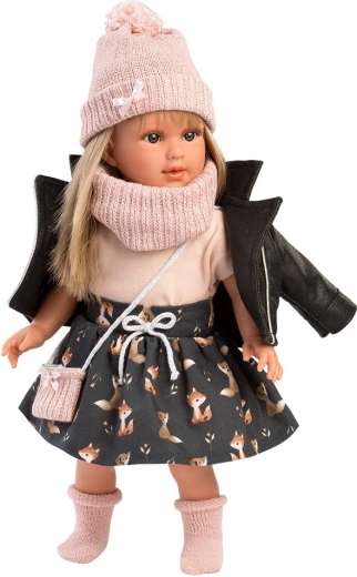 Stilīgs tērps ar lapsām un mākslīgās ādas jaciņu