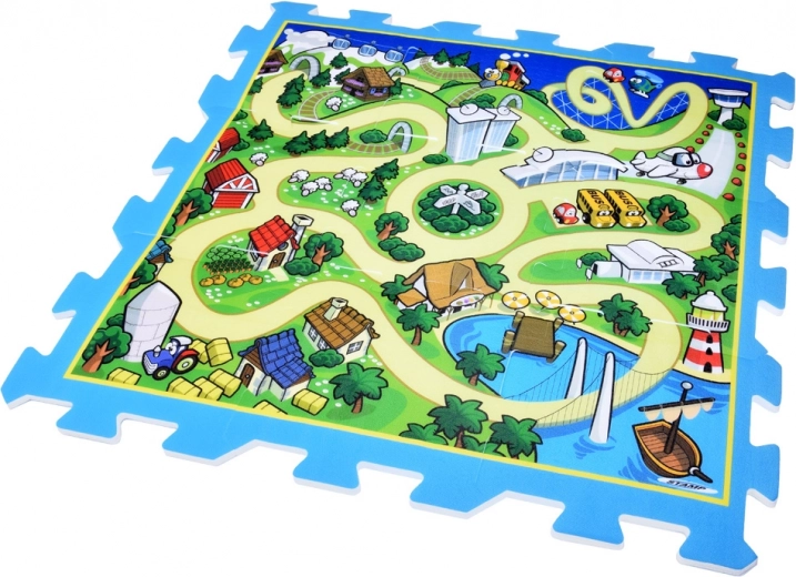 Pilsēta pilna ar ceļiem mašīnītēm