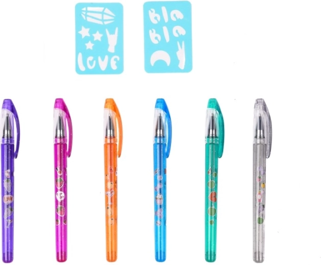 Sešas krāsainas aromātiskas pildspalvas