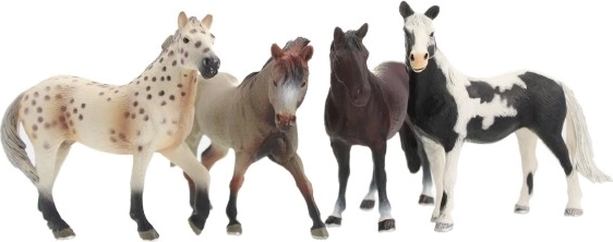 Četru dažādu krāsu zirgu komplekts