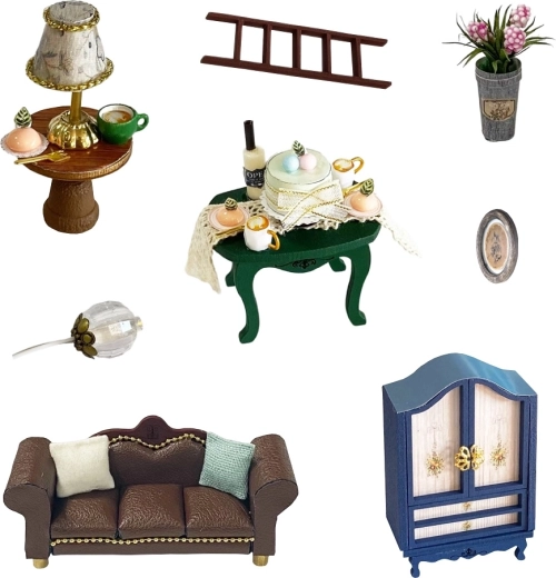 Bagātīgs piederumu un mēbeļu klāsts