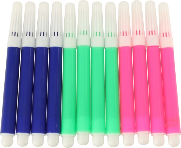 Radoša noformēšana ar 12 krāsainiem flomāsteriem