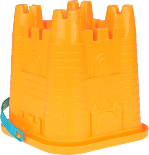 Castle-shaped bucket and clever handle