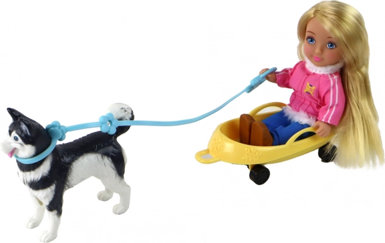 Husky and sled for winter outings