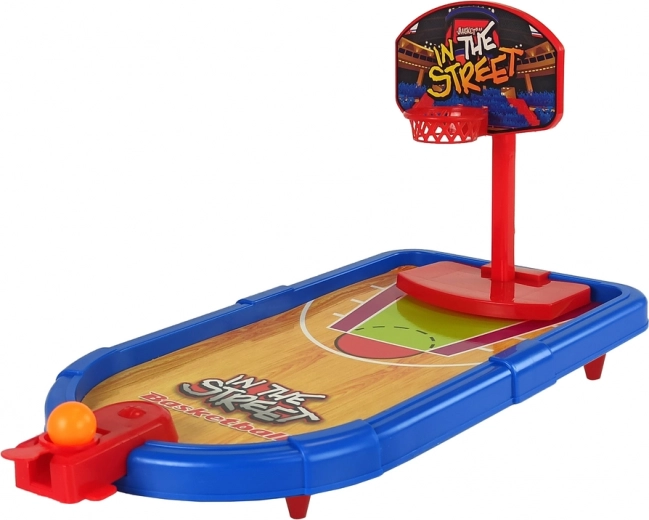 Tabletop basketball with launcher