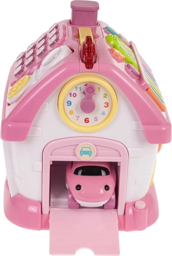 Garage with toy car and opening doors