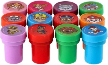 12 krāsainas zīmogmarkas ar PAW PATROL varoņiem