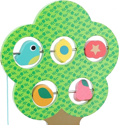 Tree with sliding beads for fine motor skills