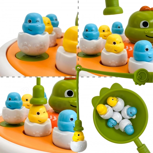 Magnētiskā makšķerēšana ar dino-cāļiem