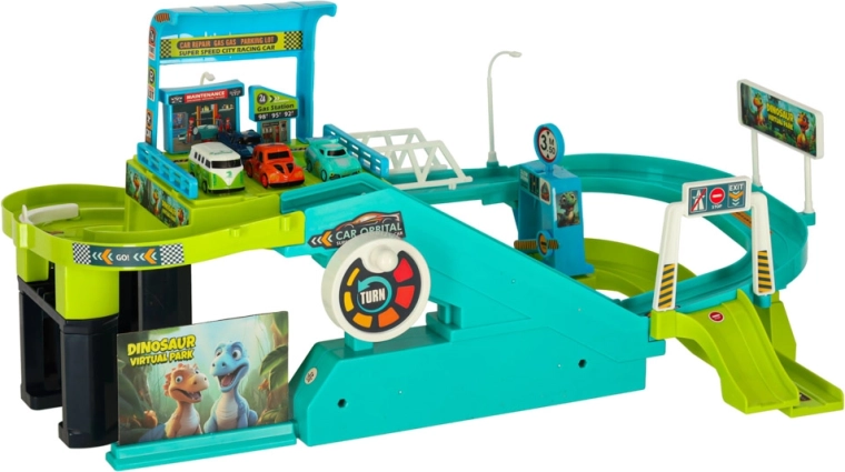 Multi-level track with turns and elevator