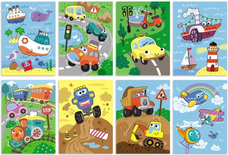 Krāsaini transportlīdzekļi mācībām un izklaidei