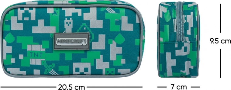 Spacious pencil case with sturdy zipper